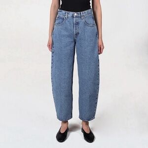 ÉTICA Iris Relaxed Taper Barrel Leg Jeans High Rise‎ Medium Blue Fistral 27 NWT